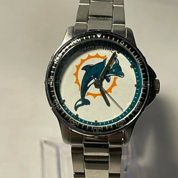 MIAMI DOLPHINS NFL Stainless-Steel Women's Luxury Watch by Game Time !!NEW!! - Picture 1 of 6